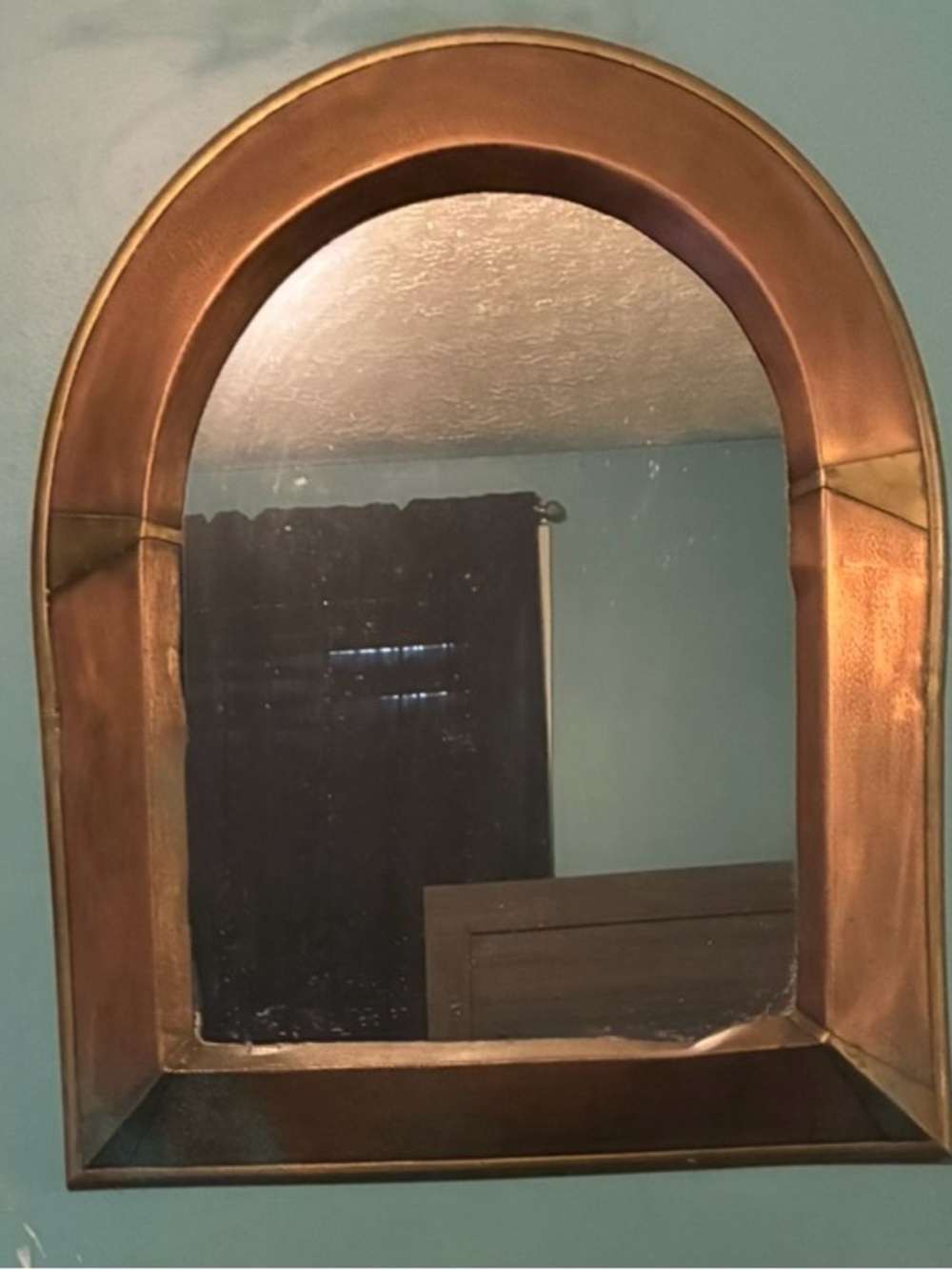 Arched Copper-Tone Wall Mirror